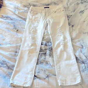 White ripped jeans